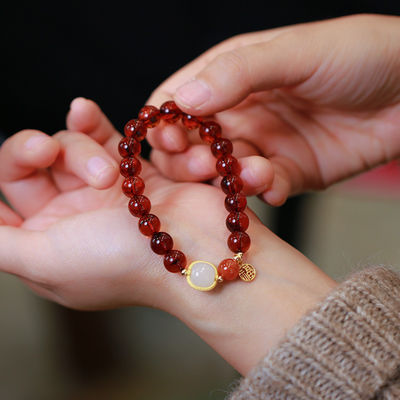 Newest Fashion Design Amber Natural Gemstone Healing Crystal Beads Bracelets Blue Pink Quartz Beaded Bracelet For Women Gifts