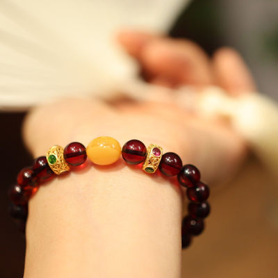 Newest Fashion Design Amber Natural Gemstone Healing Crystal Beads Bracelets Blue Pink Quartz Beaded Bracelet For Women Gifts