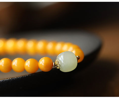 Baltic Amber Crystal Bracelet Natural Amber Crushed Stone Bracelet Irregular Raw Stone Bracelet Women Gift Amber Stone Men Women Bracelet