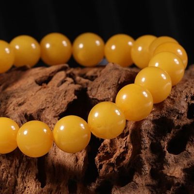 Wholesale Natural Crystal Bracelet Honey Amber Raw Stone Bracelet Energy Stone Meditation Bracelet For Jewelry Gift Simple Luxury Beeswax Beads Amber Stone Beads Bracelet