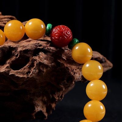 Wholesale Natural Crystal Bracelet Honey Amber Raw Stone Bracelet Energy Stone Meditation Bracelet For Jewelry Gift Simple Luxury Beeswax Beads Amber Stone Beads Bracelet