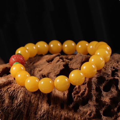 Wholesale Natural Crystal Bracelet Honey Amber Raw Stone Bracelet Energy Stone Meditation Bracelet For Jewelry Gift Simple Luxury Beeswax Beads Amber Stone Beads Bracelet