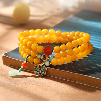 Wholesale Natural Crystal Bracelet Honey Amber Raw Stone Bracelet Energy Stone Meditation Bracelet For Jewelry Gift Simple Luxury Beeswax Beads Amber Stone Beads Bracelet
