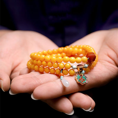 Wholesale Natural Crystal Bracelet Honey Amber Raw Stone Bracelet Energy Stone Meditation Bracelet For Jewelry Gift Simple Luxury Beeswax Beads Amber Stone Beads Bracelet