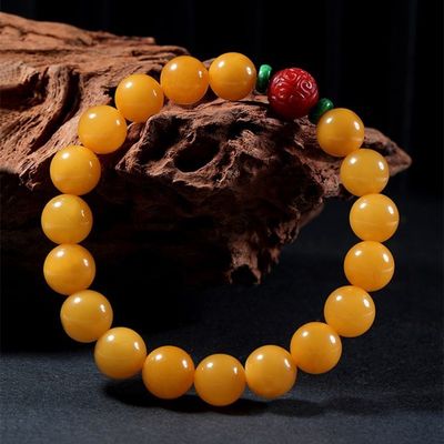 Wholesale Natural Crystal Bracelet Honey Amber Raw Stone Bracelet Energy Stone Meditation Bracelet For Jewelry Gift Simple Luxury Beeswax Beads Amber Stone Beads Bracelet