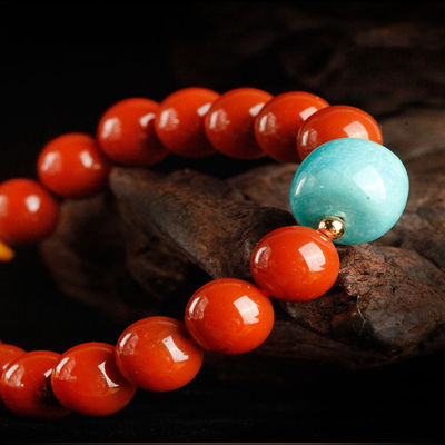 Natural Baltic Amber Ombre Rainbow Colorful Round Beads Handmade Bracelet Original Amber For Women Men Healing Dominican Gems