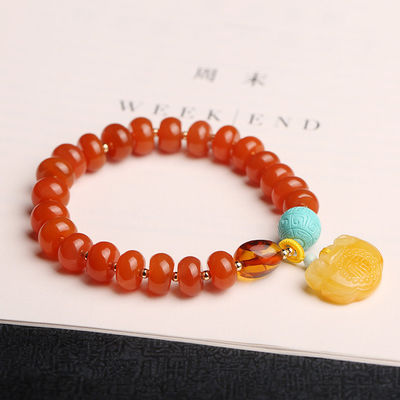 Natural Baltic Amber Ombre Rainbow Colorful Round Beads Handmade Bracelet Original Amber For Women Men Healing Dominican Gems