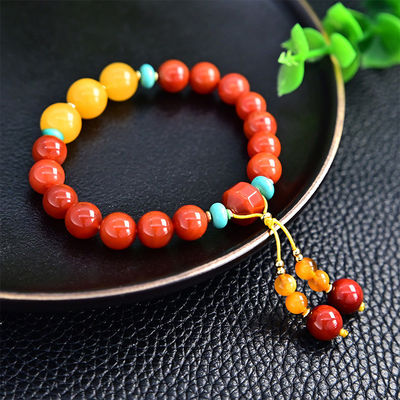 Natural Baltic Amber Ombre Rainbow Colorful Round Beads Handmade Bracelet Original Amber For Women Men Healing Dominican Gems
