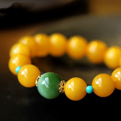 Natural Amber European Bracelet Design Yellow Amber Bracelet Amber With Stainless Steel Tassel Muslim Prayer Worship Ramadan Tesbih Bracelet Islamic Gifts Beads