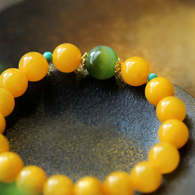 Natural Amber European Bracelet Design Yellow Amber Bracelet Amber With Stainless Steel Tassel Muslim Prayer Worship Ramadan Tesbih Bracelet Islamic Gifts Beads