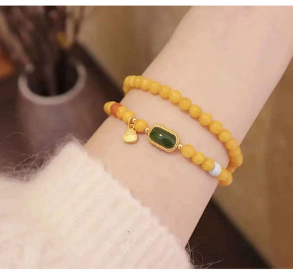 Newest Fashion Design Amber Natural Gemstone Healing Crystal Beads Bracelets Blue Pink Quartz Beaded Bracelet For Women Gifts