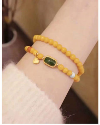 Newest Fashion Design Amber Natural Gemstone Healing Crystal Beads Bracelets Blue Pink Quartz Beaded Bracelet For Women Gifts