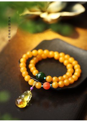 Fashion Jewelry Natural Round Bead Stone Natur Orange Yellow Amber Crystal Elastic Bracelet For Gift Bracelet Amber Tasbih Muslim Islamic Rosary Prayer Bead Natural Stone Muslim Rosary