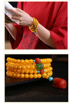 Fashion Jewelry Natural Round Bead Stone Natur Orange Yellow Amber Crystal Elastic Bracelet For Gift Bracelet Amber Tasbih Muslim Islamic Rosary Prayer Bead Natural Stone Muslim Rosary