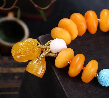 Fine Jewelry Men Women Healing Gemstone Genuine Baltic Ambers Gradient Bracelets Bangles 100% Natural Amber Rainbow Bracelet