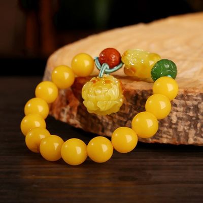 Fine Jewelry Men Women Healing Gemstone Genuine Baltic Ambers Gradient Bracelets Bangles 100% Natural Amber Rainbow Bracelet