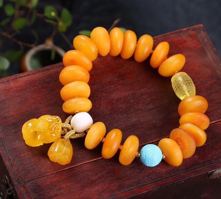Fine Jewelry Men Women Healing Gemstone Genuine Baltic Ambers Gradient Bracelets Bangles 100% Natural Amber Rainbow Bracelet