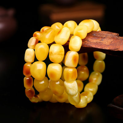 Fine Jewelry Men Women Healing Gemstone Genuine Baltic Ambers Gradient Bracelets Bangles 100% Natural Amber Rainbow Bracelet