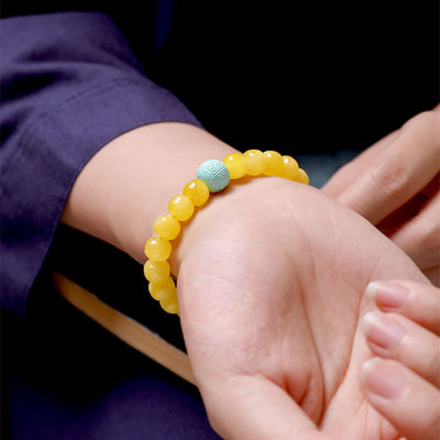 Handmade Bracelet Jewelry Yellow Resin Amber Red Thread String Bracelets Islamic Rosary Muslim Sibha Resin Rosary