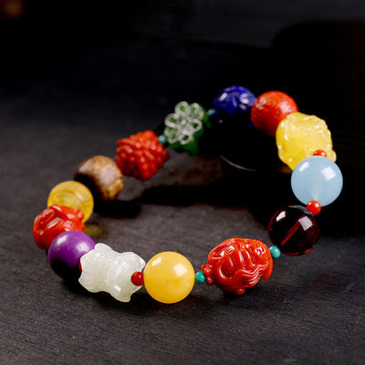 Handmade Bracelet Jewelry Yellow Resin Amber Red Thread String Bracelets Islamic Rosary Muslim Sibha Resin Rosary
