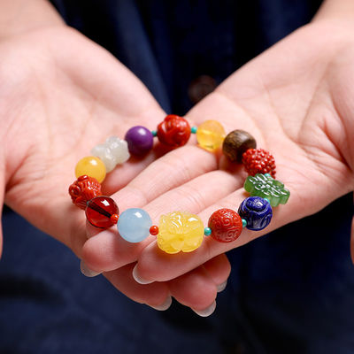 Handmade Bracelet Jewelry Yellow Resin Amber Red Thread String Bracelets Islamic Rosary Muslim Sibha Resin Rosary