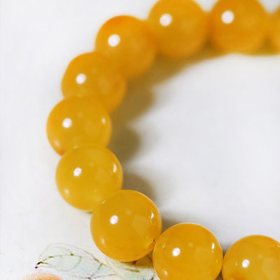 Wholesale Natural Healing Handmade Crystal Honey Amber Raw Stone Bracelet For Gift Souvenir Fine Jewelry Factory Real Classic 10mm Natural Crystal Bead Jewellery Amber Beeswax Bracelet