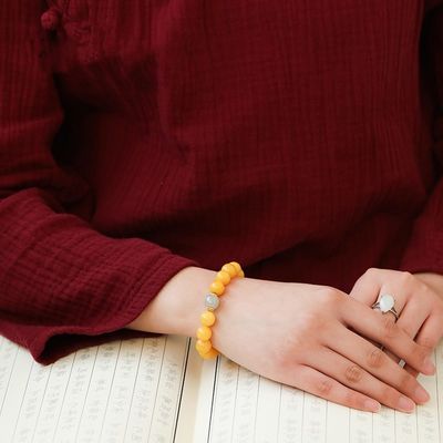 Wholesale Natural Healing Handmade Crystal Honey Amber Raw Stone Bracelet For Gift Souvenir Fine Jewelry Factory Real Classic 10mm Natural Crystal Bead Jewellery Amber Beeswax Bracelet