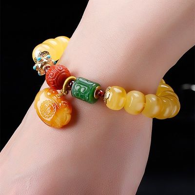 Newest Fashion Design Amber Natural Gemstone Healing Crystal Beads Bracelets Blue Pink Quartz Beaded Bracelet For Women Gifts