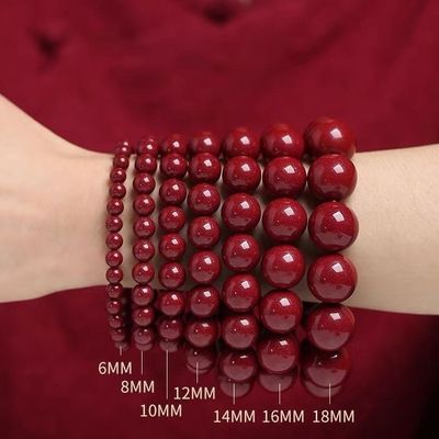 New Cinnabar Beads On Single Loop For Fashion Charm Bracelets Simple Design For Jewelry Crafts jasper Loose Natural Stone Beads Custom Red Cinnabar Bracelet