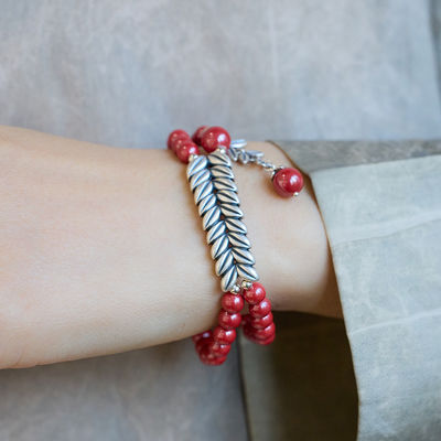 New Cinnabar Beads On Single Loop For Fashion Charm Bracelets Simple Design For Jewelry Crafts jasper Loose Natural Stone Beads Custom Red Cinnabar Bracelet