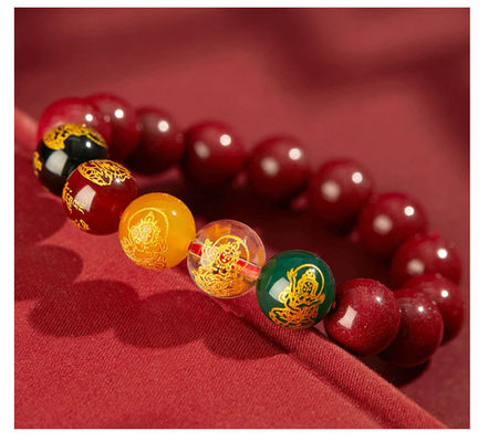 Feng Shui Bracelet Cinnabar Bracelet, Cinnabar PiXiu Bracelet Prayer Beads Dragon Protection Bracelet For Men Women, Red Bead Bracelets Jewelry Gifts Meaning To Attract Wealth And Good Luck
