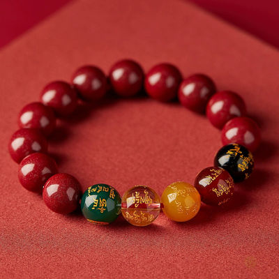 Feng Shui Bracelet Cinnabar Bracelet, Cinnabar PiXiu Bracelet Prayer Beads Dragon Protection Bracelet For Men Women, Red Bead Bracelets Jewelry Gifts Meaning To Attract Wealth And Good Luck