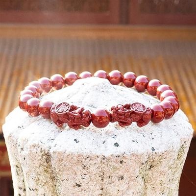 Feng Shui Cinnabar Bracelet For Women,Cinnabar Powder Feng Shui Bracelet,Feng Shui Bracelet For Wealth And Protection Good Luck Money Amulet