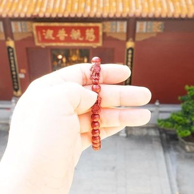 Feng Shui Cinnabar Bracelet For Women,Cinnabar Powder Feng Shui Bracelet,Feng Shui Bracelet For Wealth And Protection Good Luck Money Amulet