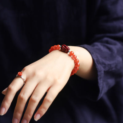 Feng Shui Cinnabar Bracelet For Women,Cinnabar Powder Feng Shui Bracelet,Feng Shui Bracelet For Wealth And Protection Good Luck Money Amulet