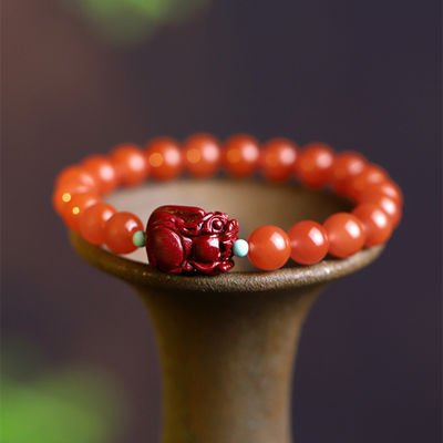 Feng Shui Cinnabar Bracelet For Women,Cinnabar Powder Feng Shui Bracelet,Feng Shui Bracelet For Wealth And Protection Good Luck Money Amulet