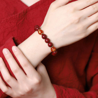 Cinnabar Feng Shui Bracelet, A Lucky Bracelet That Can Dispel The Evil Spirits Of Tai Sui And Help You Avoid Bad Luck. The Red Beaded Bracelet Is Suitable For Both Men And Women