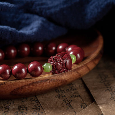 Feng Shui Bracelet For Women Lady Cinnabar Jade Gourd Bracelet Wealth Luck And Protection Red Cinnabar Beads With Gold Gourd Charm For Birthdays Graduation Gift