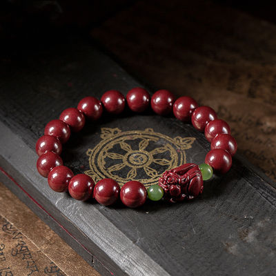 Feng Shui Bracelet For Women Lady Cinnabar Jade Gourd Bracelet Wealth Luck And Protection Red Cinnabar Beads With Gold Gourd Charm For Birthdays Graduation Gift