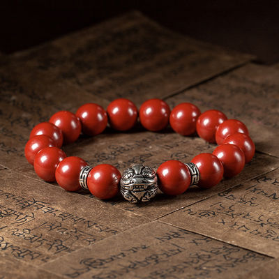 Feng Shui Bracelet For Women Lady Cinnabar Jade Gourd Bracelet Wealth Luck And Protection Red Cinnabar Beads With Gold Gourd Charm For Birthdays Graduation Gift