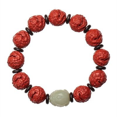 Feng Shui Amulet Red Pi Xiu Cinnabar Bracelet Prosperity Red Bead Bracelet With Charm Pi Yao Natural Stone Beads Bracelet Attract Wealth Money And Good Luck