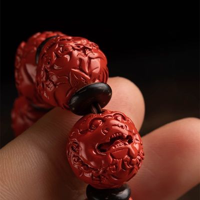 Feng Shui Amulet Red Pi Xiu Cinnabar Bracelet Prosperity Red Bead Bracelet With Charm Pi Yao Natural Stone Beads Bracelet Attract Wealth Money And Good Luck
