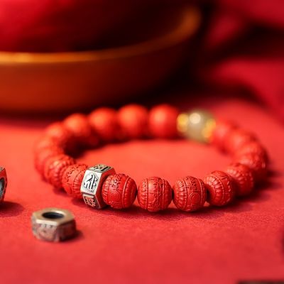 Feng Shui Amulet Red Pi Xiu Cinnabar Bracelet Prosperity Red Bead Bracelet With Charm Pi Yao Natural Stone Beads Bracelet Attract Wealth Money And Good Luck