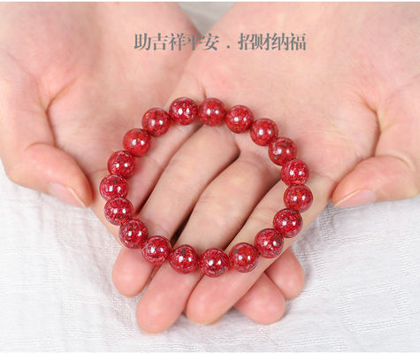 Feng Shui Wealth Lucky New Arrival Natural Cinnabar Bracelet Hetian Jade Real Gold Plated Blessing Bracelet Charm Women'S Bracelet