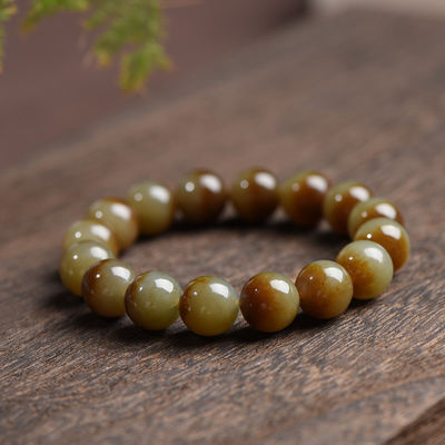 Wholesale Top Quality Gemstone A Grade Nephrite Jade Bangle 10mm Round Beads Bracelet Stone Bracelet Sheep Fat Jade Bracelet Female Style Hetian Nephrite Gemstone White Jade Bracelet Bangles