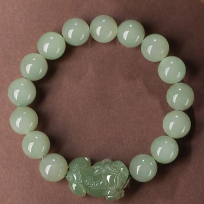 Feng Shui Wealth Bracelet Natural Hetian Nephrite Jade Bracelet Money Bag Pendant Bracelet Jade Amulet Good Fortune Lucky Charm Bracelet For Women Green Jade Bracelet