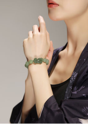 Feng Shui Wealth Bracelet Natural Hetian Nephrite Jade Bracelet Money Bag Pendant Bracelet Jade Amulet Good Fortune Lucky Charm Bracelet For Women Green Jade Bracelet