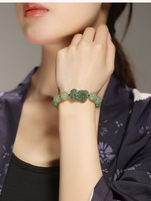 Feng Shui Wealth Bracelet Natural Hetian Nephrite Jade Bracelet Money Bag Pendant Bracelet Jade Amulet Good Fortune Lucky Charm Bracelet For Women Green Jade Bracelet