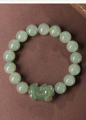 Feng Shui Wealth Bracelet Natural Hetian Nephrite Jade Bracelet Money Bag Pendant Bracelet Jade Amulet Good Fortune Lucky Charm Bracelet For Women Green Jade Bracelet
