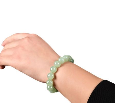 Hotan Jade Leaf Bracelet Natural 2-Layer Green Nephrite Jade Bracelet For Women Round Bead Design With Zircon Leaf Charm Bracelet,Lucky Jade Bracelet Ladies Jewelry